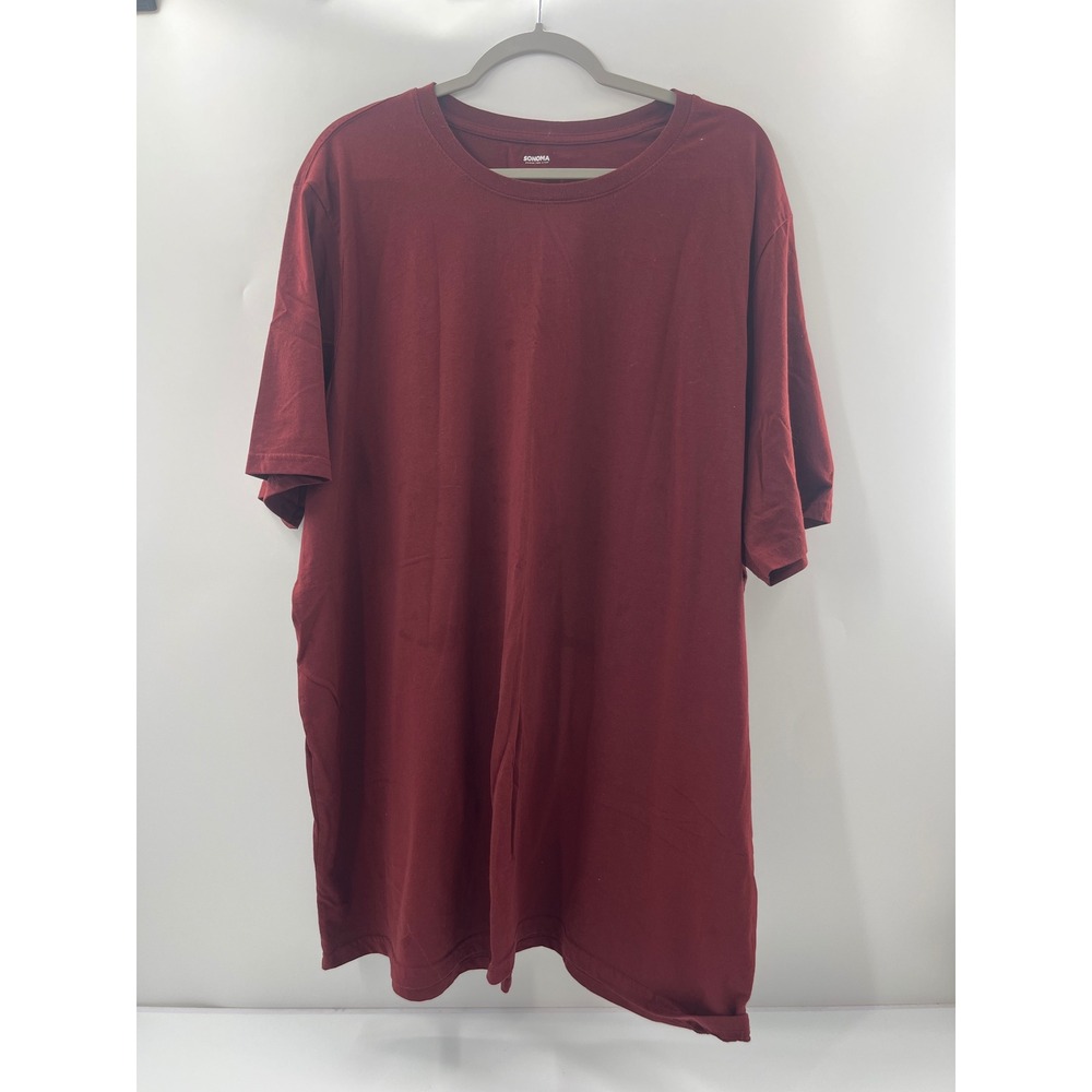 Sonoma Goods For Life‎ Mens 3XB Burgundy Maroon Short Sleeve Crewneck T-Shirt